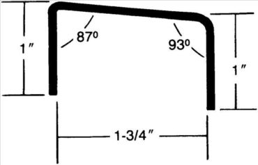 #304 — "U" Shaped - 87 Degree & 93 Degree - 1" × 1-3/4" I.D. x 1"