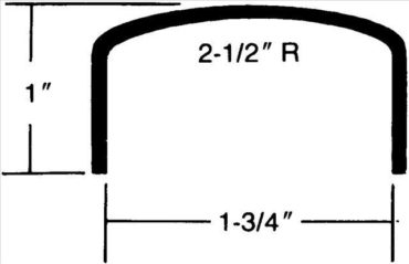 #305 — "U" Shaped with Radius - 90 Degree - 1" × 1-3/4" I.D. x 1" 