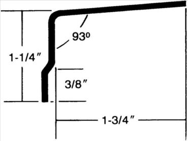 #307 — "L" Shaped with Overlap - 93 Degree - 1-1/4" × 1-3/4" I.D. 