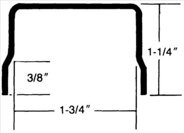 #308 — "U" Shaped with Overlap - 90 degree - 1-1/4" × 1-3/4" I.D. x 1-1/4" 