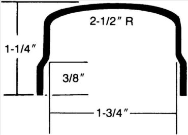 #309 — "U" Shaped with Radius and Overlap - 90 degree - 1-1/4” x 1-3/4” I.D. x 1-1/4”